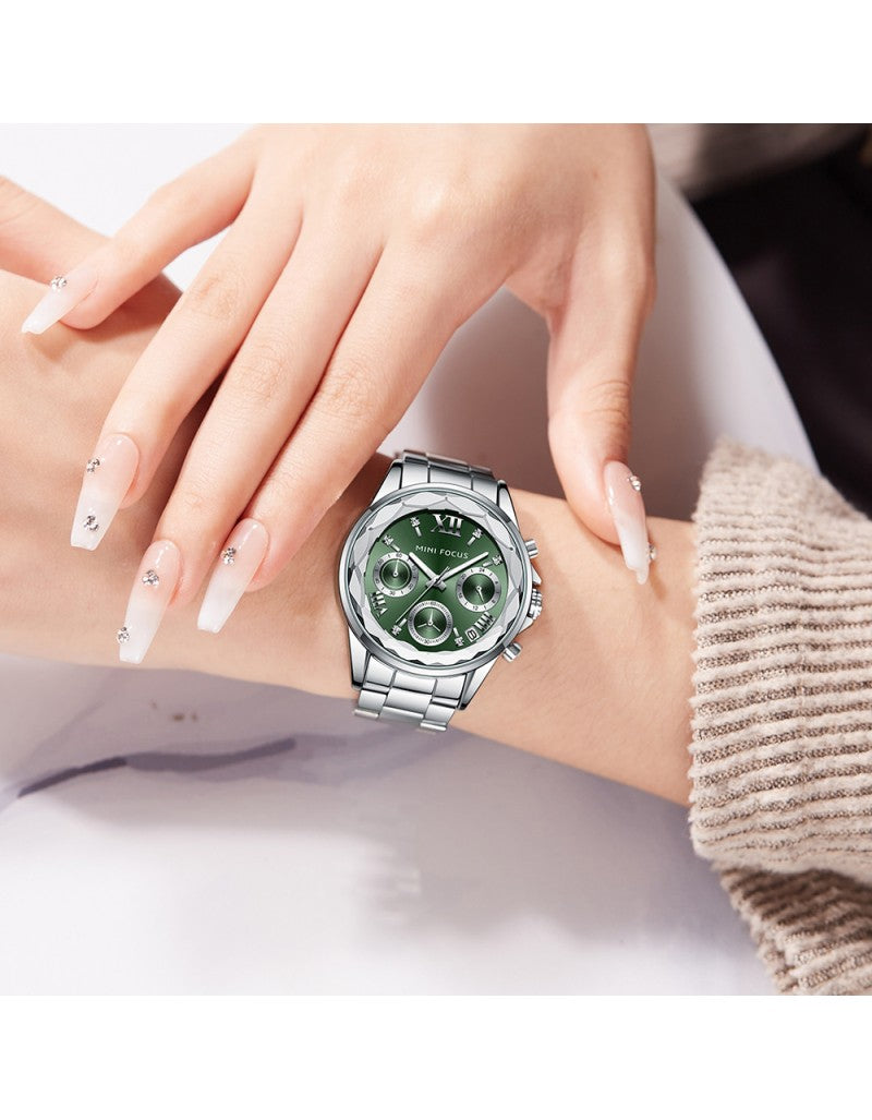 Mini Focus Women’s Watch – Model MF0466L.02 | Elegant Multifunction Stainless Steel Design