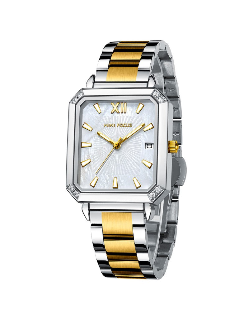 Mini Focus MF0472L Women’s Square Stainless Steel Watch – Japan Quartz, 3ATM