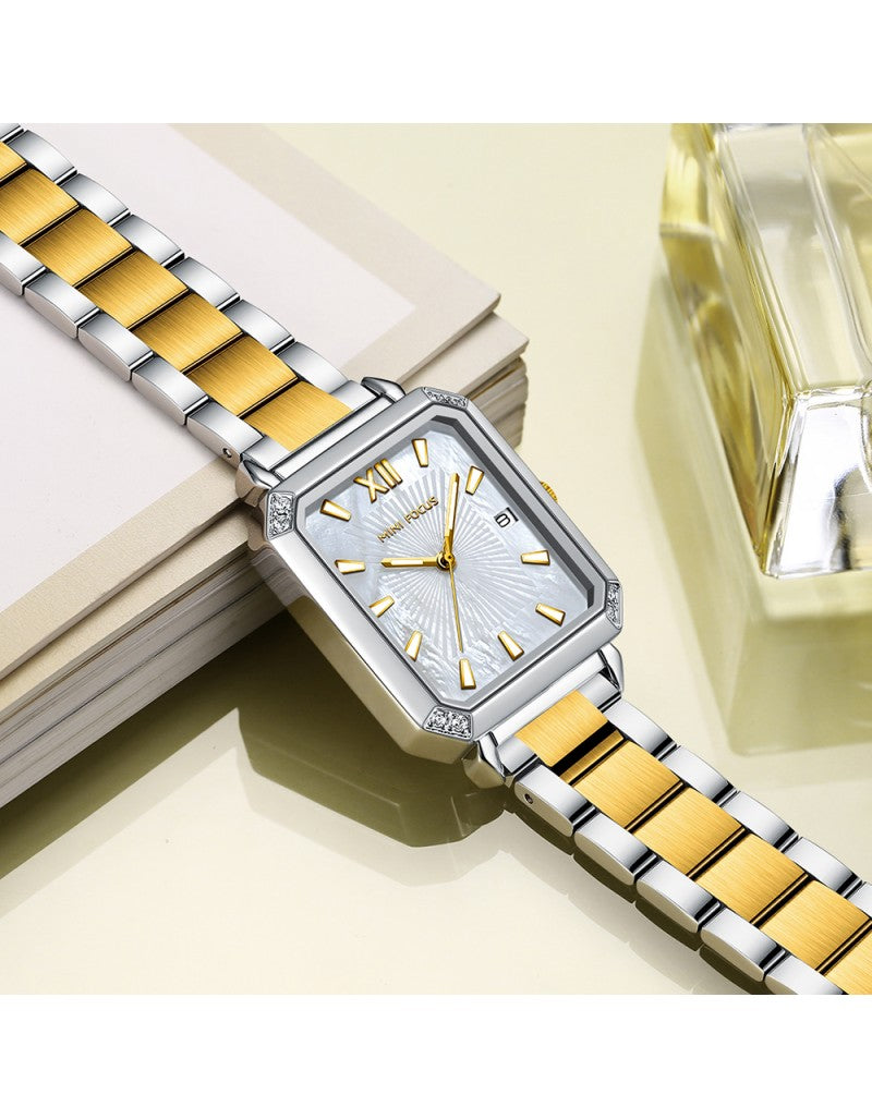 Mini Focus MF0472L Women’s Square Stainless Steel Watch – Japan Quartz, 3ATM