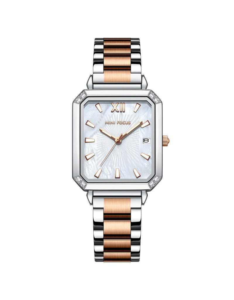 Mini Focus MF0472L Women’s Square Stainless Steel Watch – Japan Quartz, 3ATM
