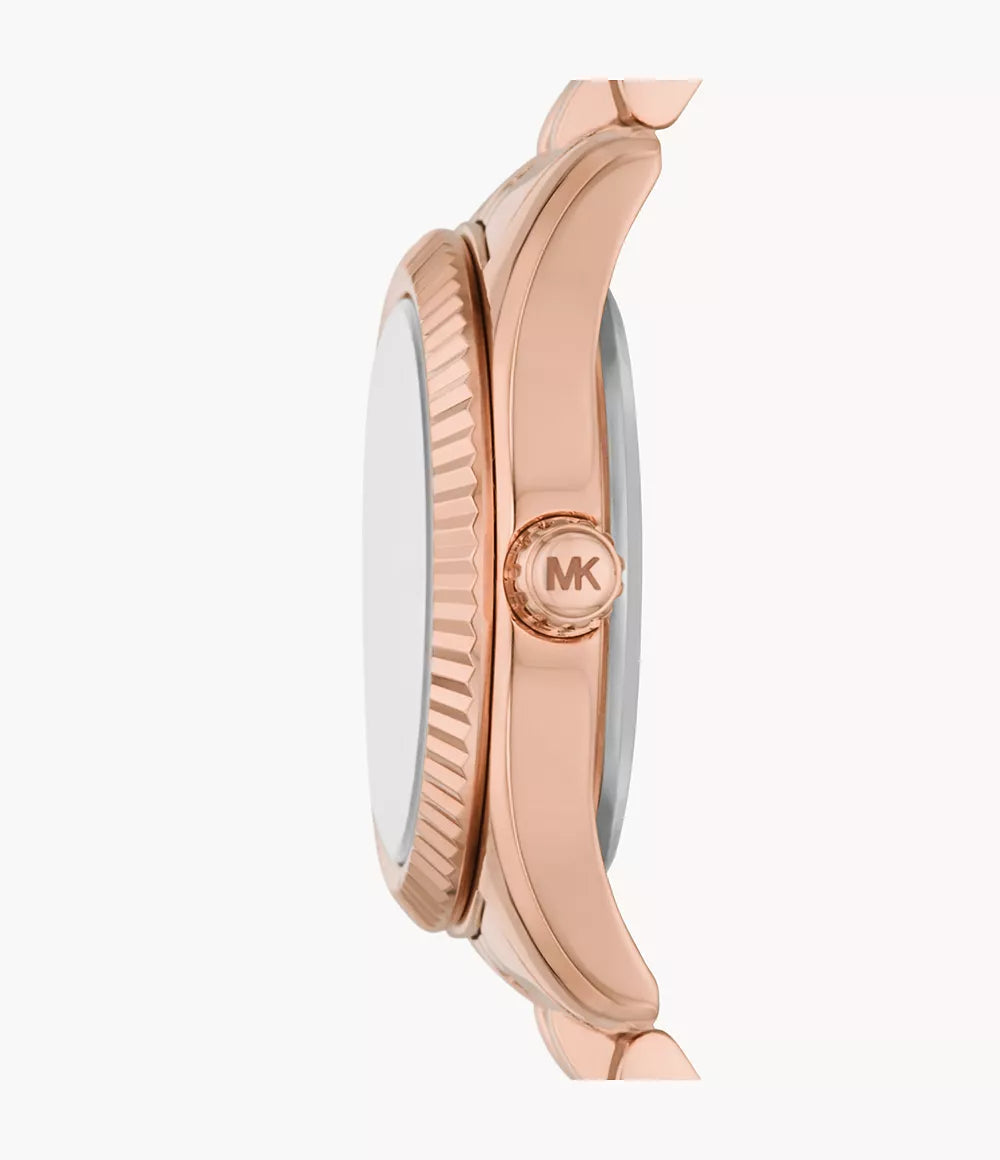 Michael Kors Lexington Three-Hand Rose Gold-Tone Stainless Steel Watch – Model MK4739