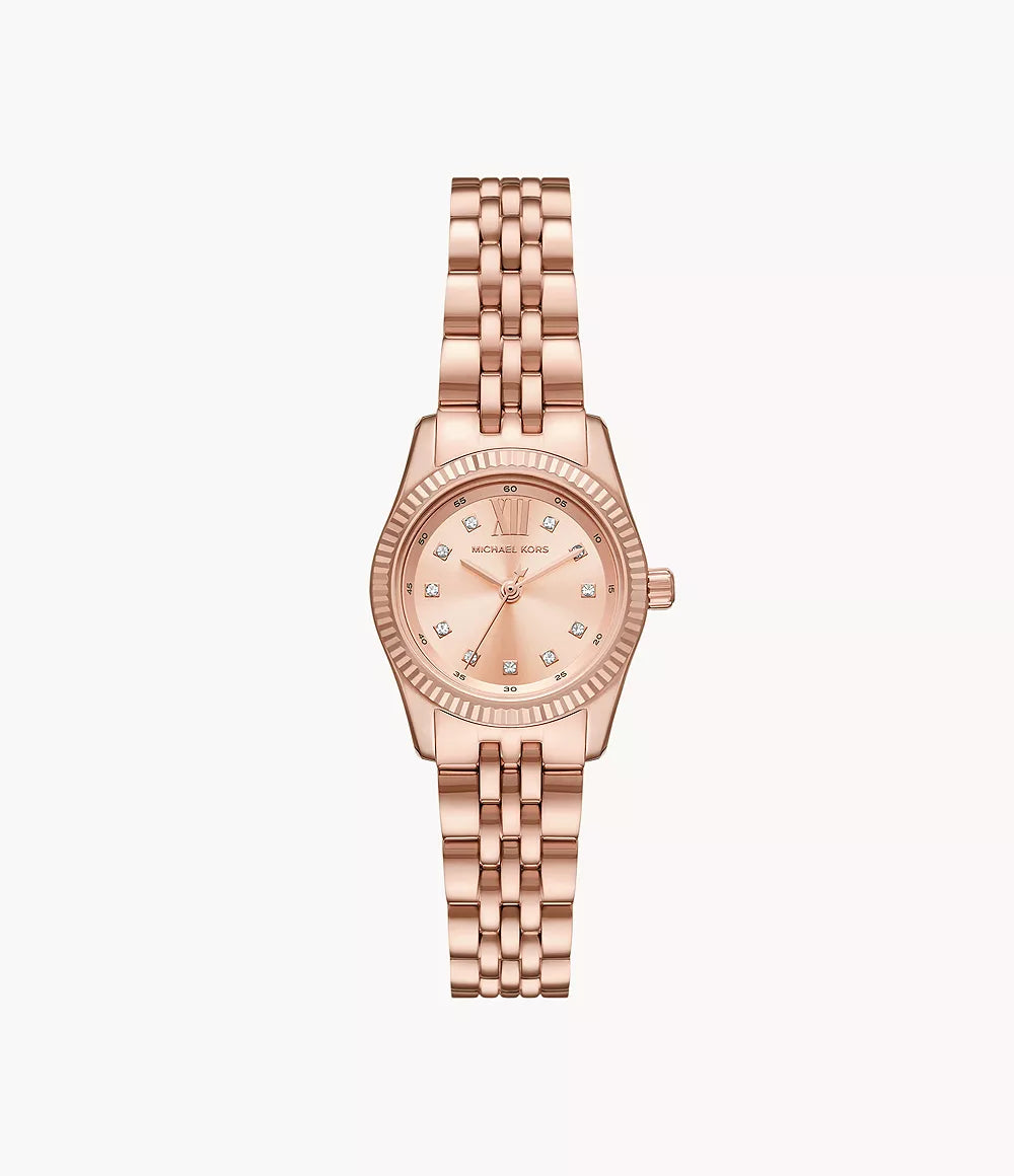 Michael Kors Lexington Three-Hand Rose Gold-Tone Stainless Steel Watch – Model MK4739