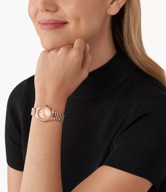 Michael Kors Lexington Three-Hand Rose Gold-Tone Stainless Steel Watch – Model MK4739