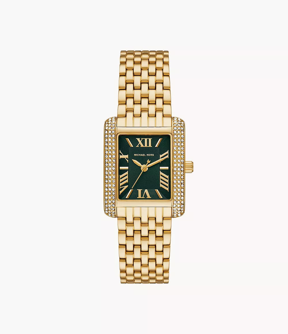 Michael Kors Emery Women’s Watch – Gold-Tone Stainless Steel with Green Dial (Model MK4742)