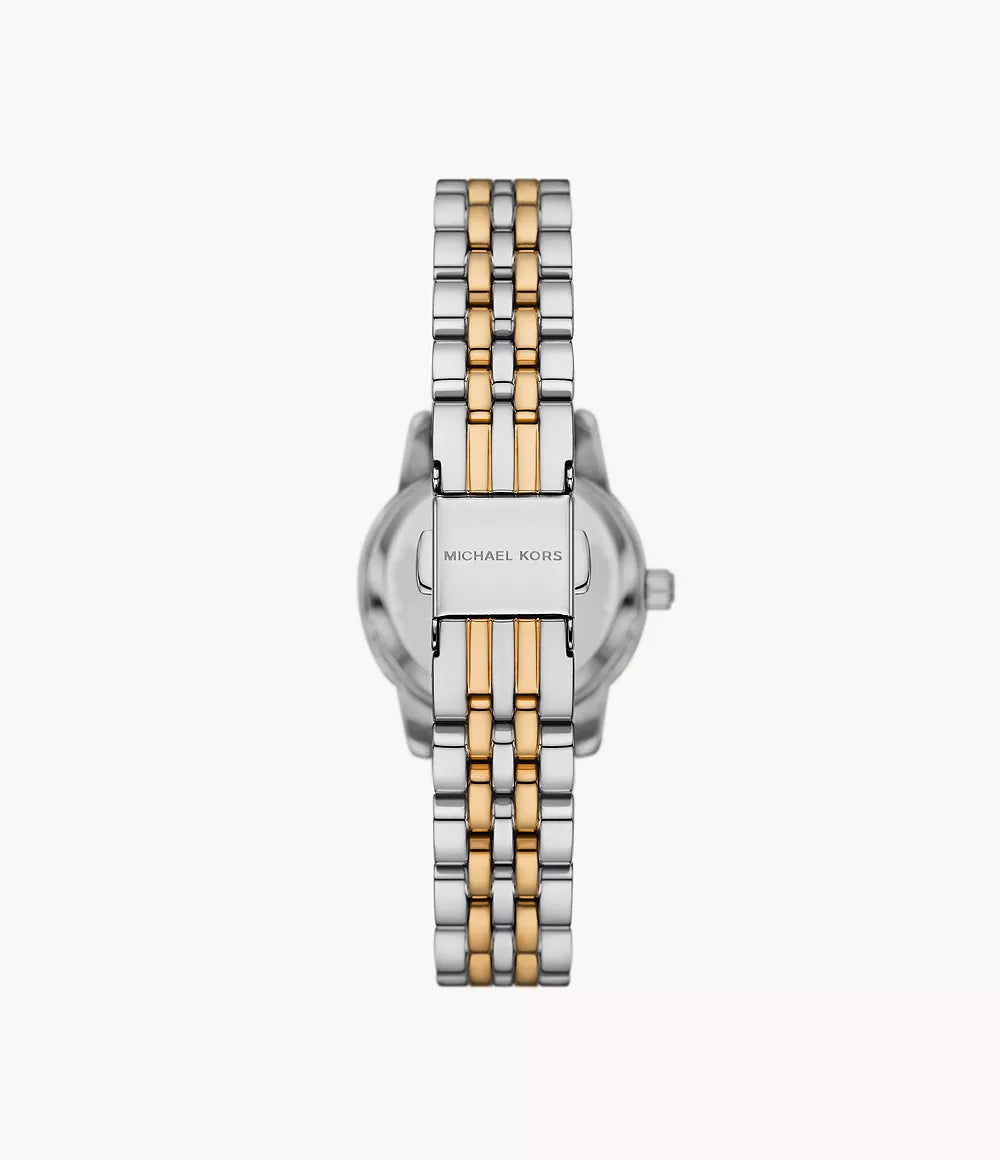 Michael Kors Lexington Women’s Watch Gift Set MK4815 – White Dial Two-Tone Stainless Steel with Pavé Bracelets