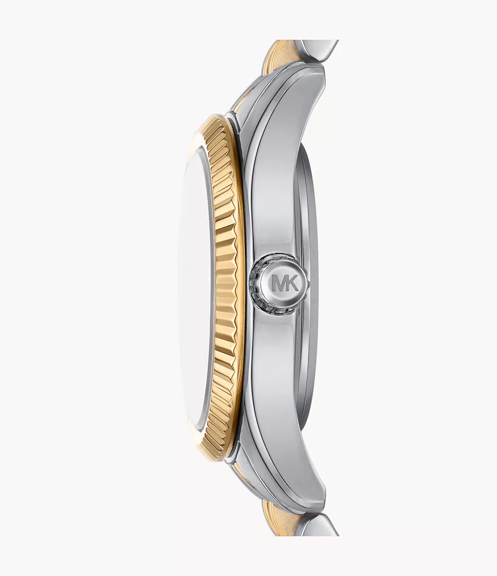 Michael Kors Lexington Women’s Watch Gift Set MK4815 – White Dial Two-Tone Stainless Steel with Pavé Bracelets