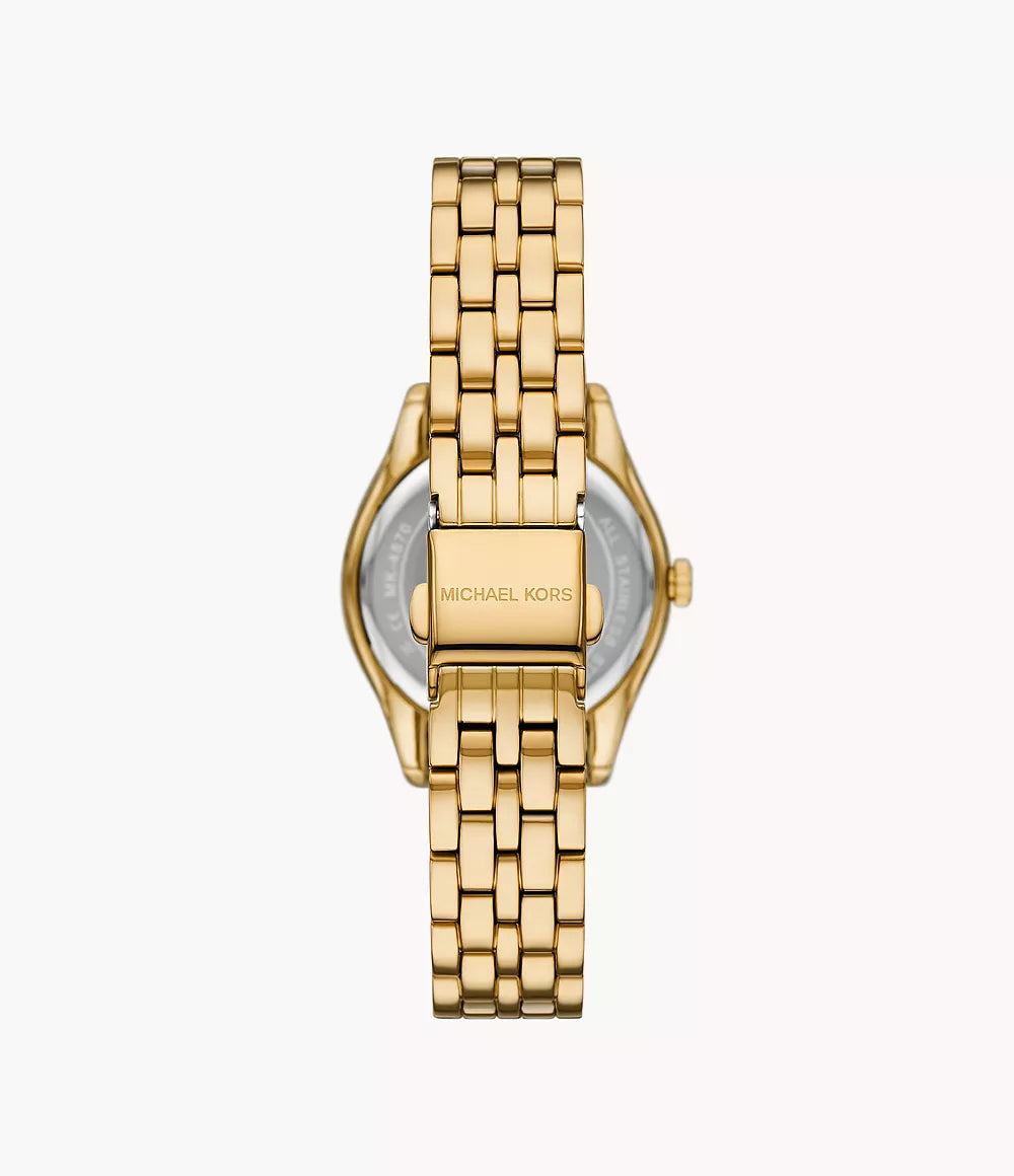 Michael Kors Harlowe Women’s Watch – Gold-Tone Stainless Steel with Green Dial (Model MK4870)