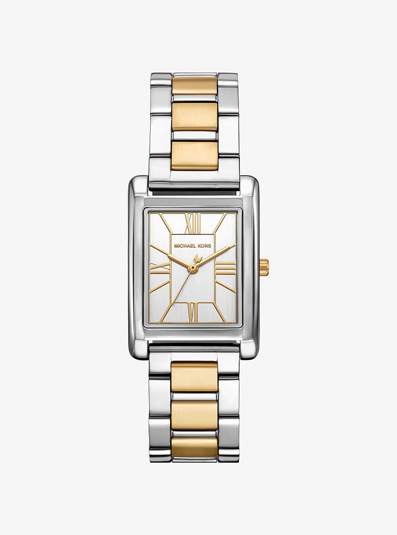 Michael Kors Michael Kors Essex Women’s Watch MK4967 – Silver Rectangular Dial with Two-Tone Bracelet