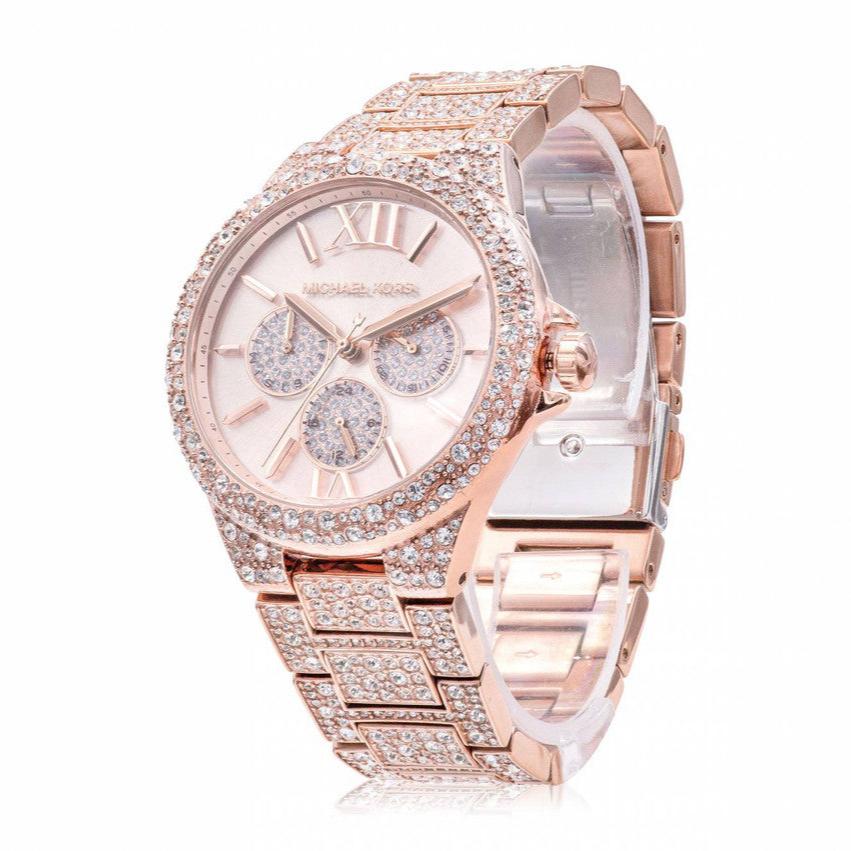 Michael Kors Camille MK6961 Women’s Watch – Rose Gold Dial, Crystal-Set Bezel, Rose Gold Stainless Steel Bracelet, Multifunction, 39mm, 50M Water Resistant