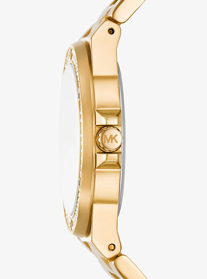Michael Kors MKO1186 Women’s Watch – Lennox Pavé Gold-Tone Stainless Steel 37mm Luxury Fashion Watch