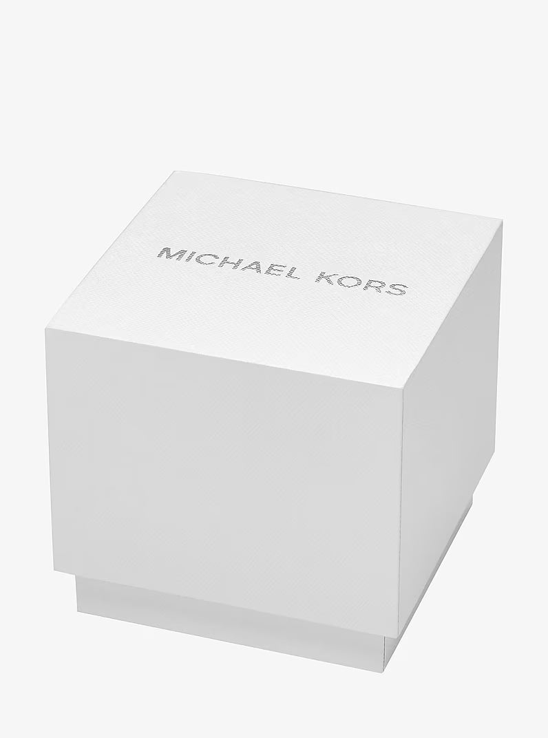 Michael Kors Emery Silver-Tone and Cheetah-Print Calf Hair Watch (Model: MKO1199)
