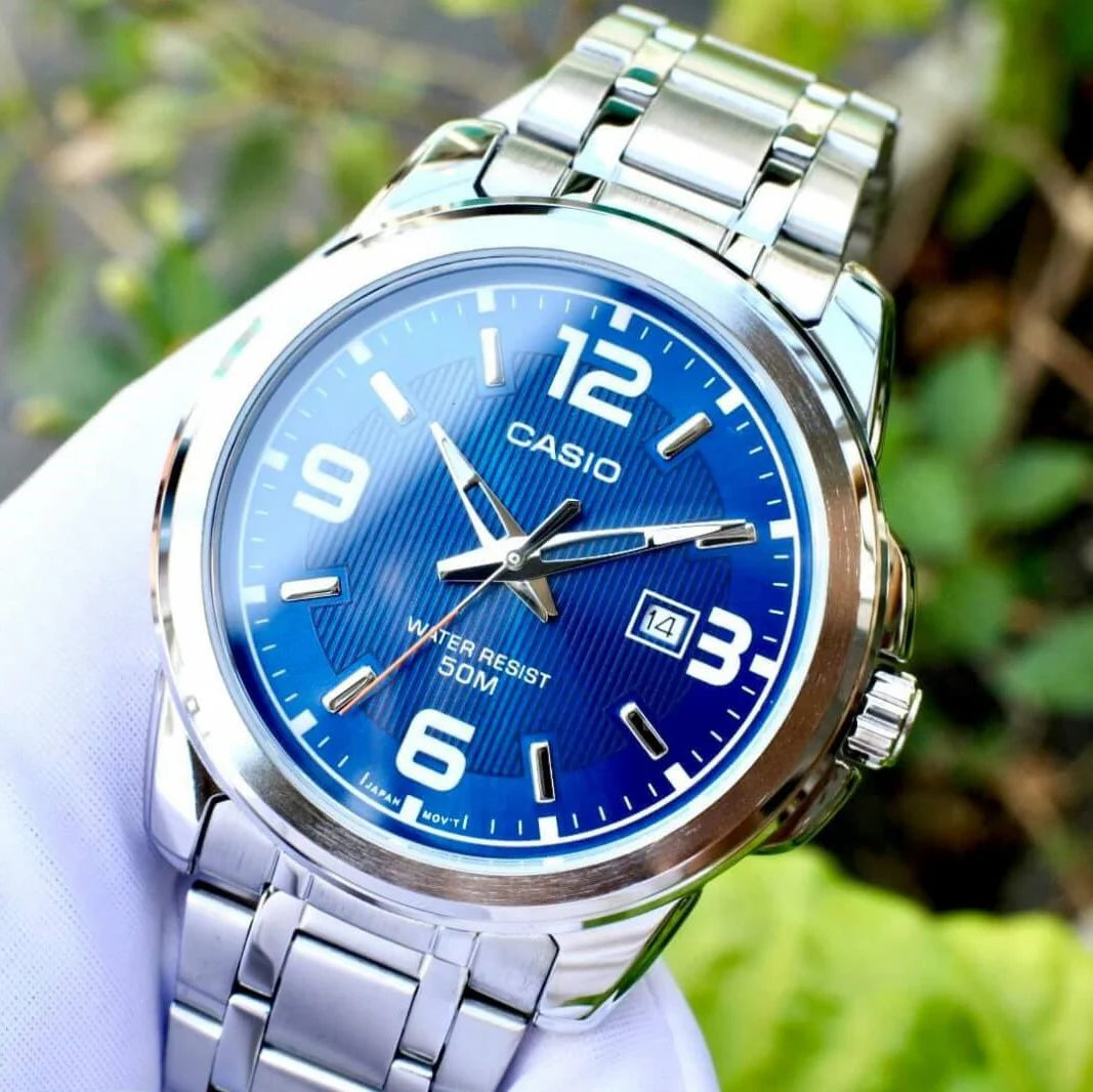 Casio Enticer MTP-1314D-2AVDF Men’s Analog Stainless Steel Watch – Blue Dial & Silver Strap