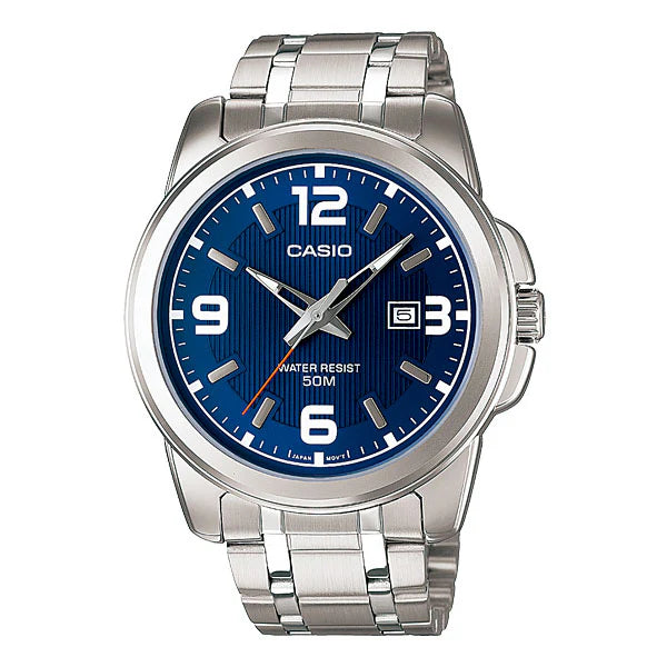 Casio Enticer MTP-1314D-2AVDF Men’s Analog Stainless Steel Watch – Blue Dial & Silver Strap