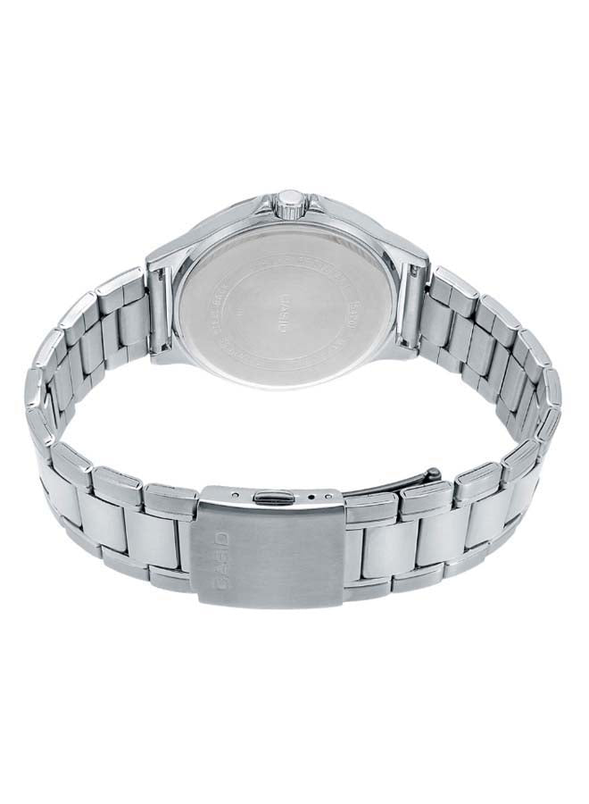 Casio MTP-V004D-1BUDF Men’s Stainless Steel Analog Quartz Watch – Elegant Silver 42mm Men’s Dress Watch with Date Display
