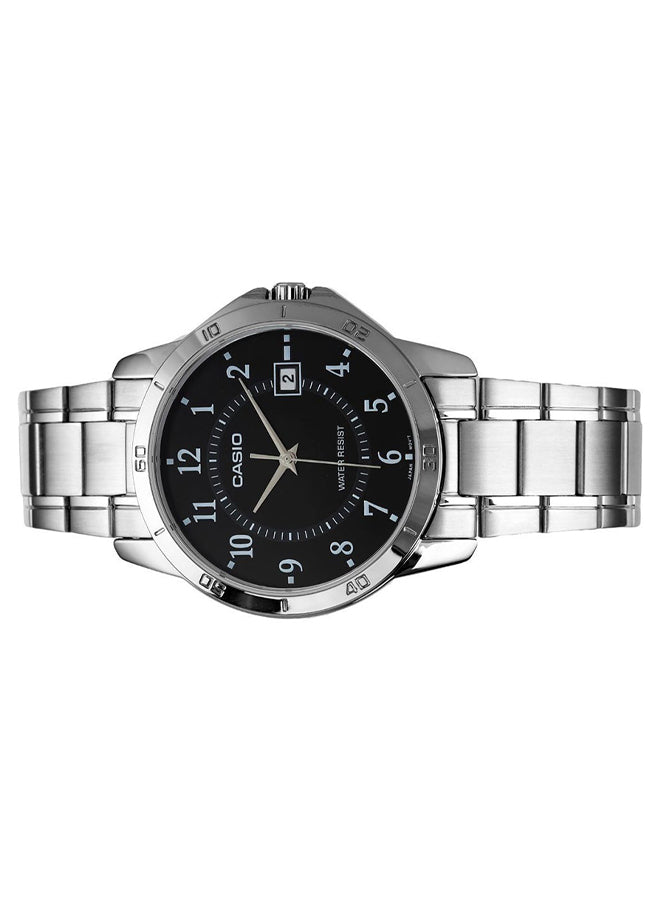Casio MTP-V004D-1BUDF Men’s Stainless Steel Analog Quartz Watch – Elegant Silver 42mm Men’s Dress Watch with Date Display