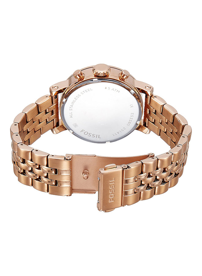 Fossil ES3380 Women’s Quartz Watch – Rose Gold Stainless Steel Design