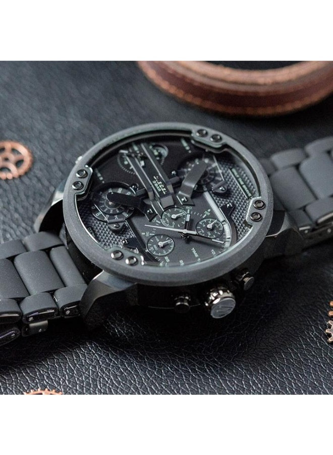 Diesel Mr. Daddy 2.0 Men’s Watch DZ7396 – Black Dial, Black Stainless Steel & Rubber Strap, Multifunction Quartz, 55×57mm