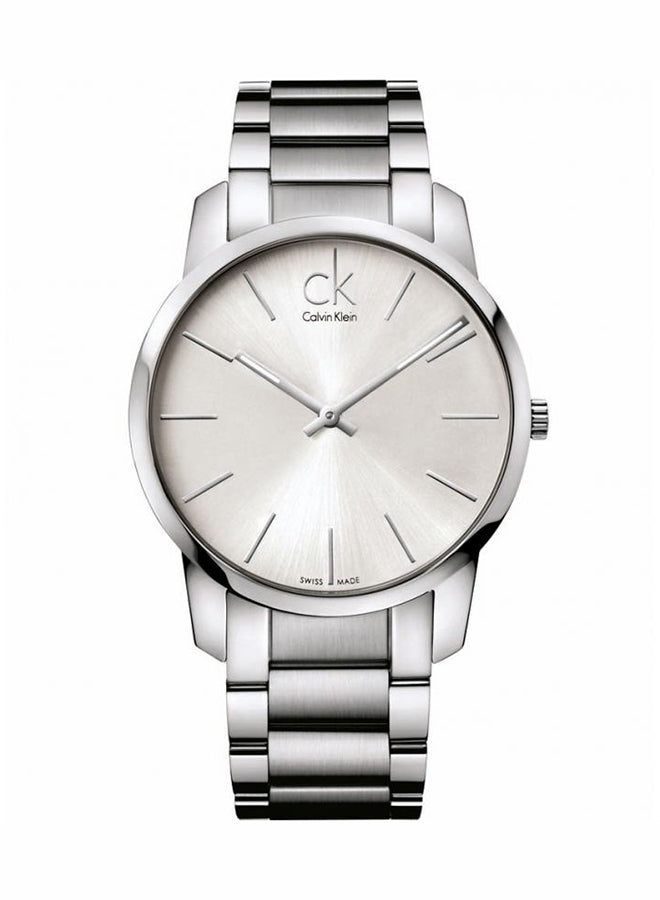Men’s City Stainless Steel Analog Watch K2G21126 – Silver Dial, Quartz Movement, 43mm Case, 3ATM Water Resistant