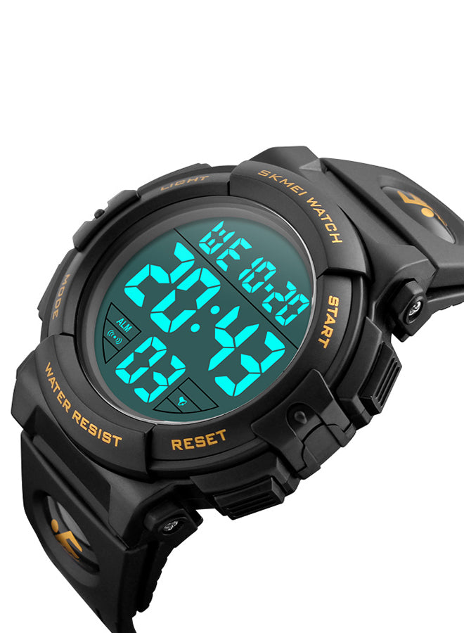Men’s Digital Sport Watch – Waterproof LED Military Wrist Watch with Alarm, Stopwatch & Calendar – Blue Accent