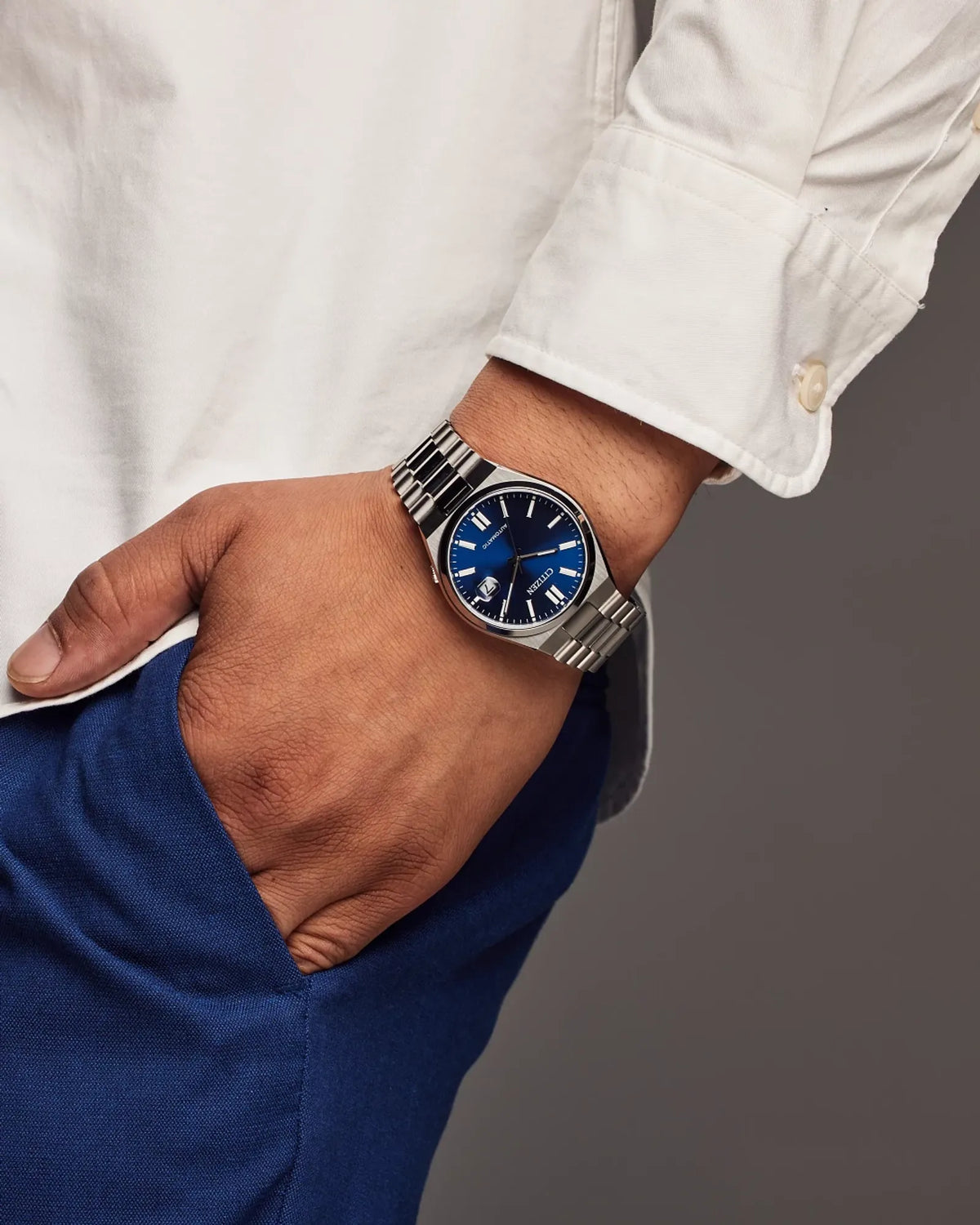 Citizen TSUYOSA Automatic Blue Dial Stainless Steel Men's Watch NJ0150-56L