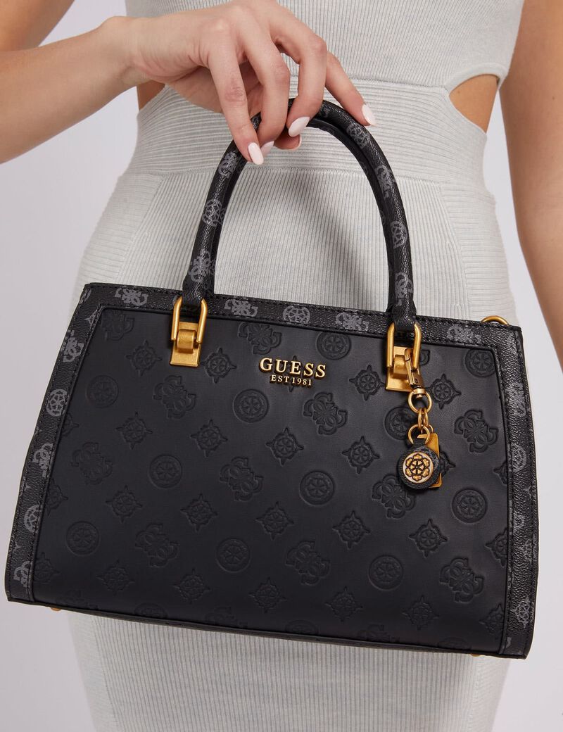 GUESS Black Embossed Handbag For Women 20#