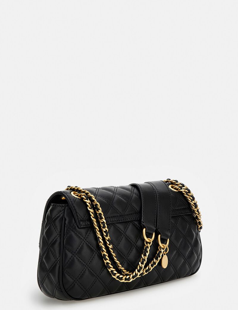 GUESS Black Quilted Chain Shoulder Bag For Women #6