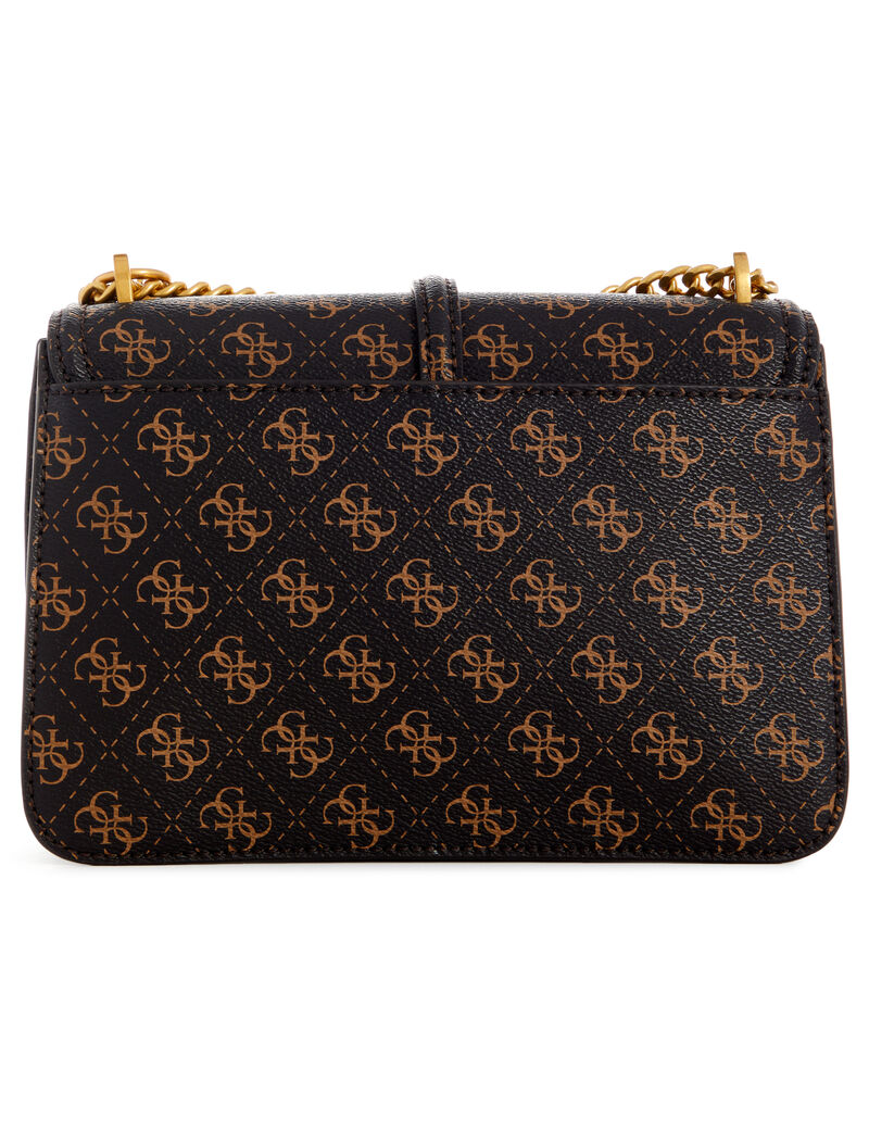 GUESS G James 4G Logo Handbag – Brown Quilted Faux Leather with Gold Hardware