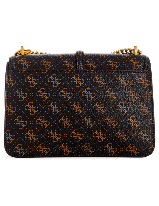 GUESS G James 4G Logo Handbag – Brown Quilted Faux Leather with Gold Hardware