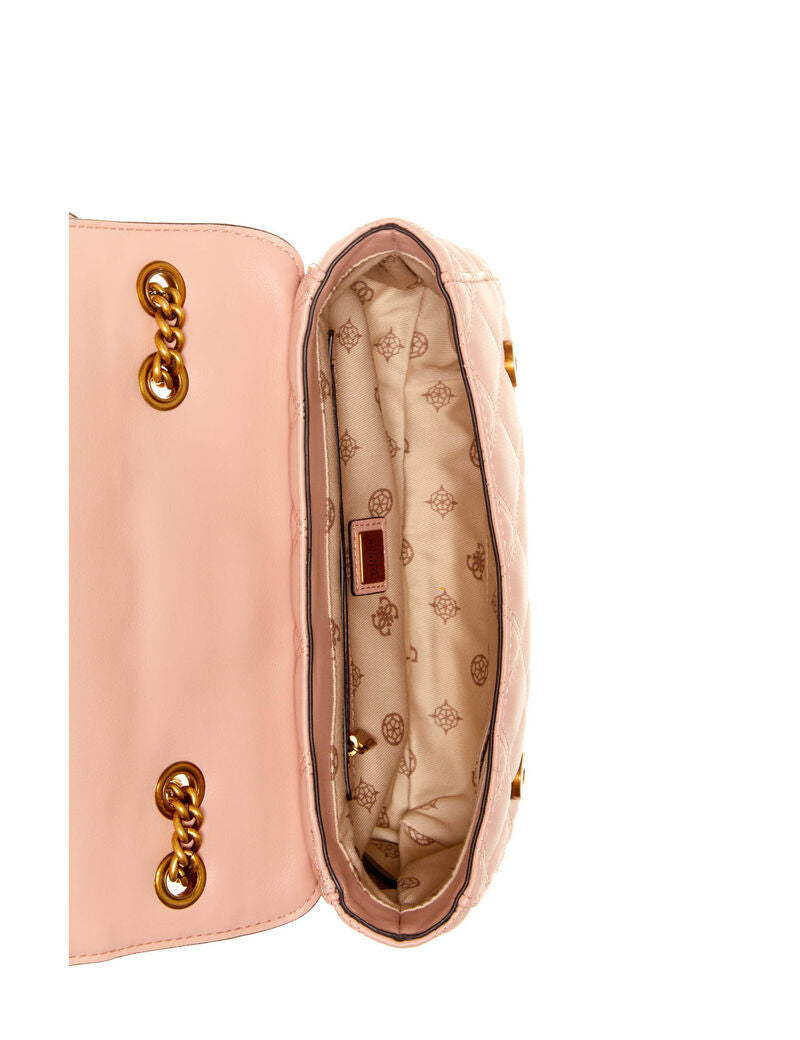 GUESS Triana Mini Crossbody Bag – Luxe Quilted Faux Leather in Pink #49