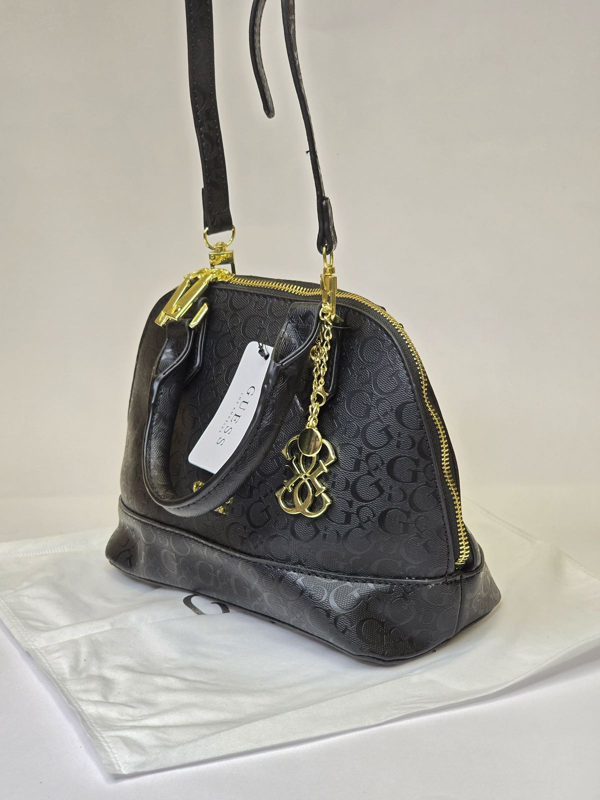 GU Dome Satchel Black Monogram Bag For Women #125
