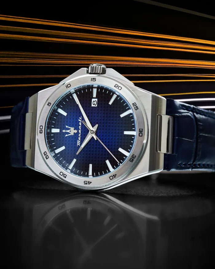Maserati Velocita Men's Watch R8851153002, Blue Dial, Leather Strap