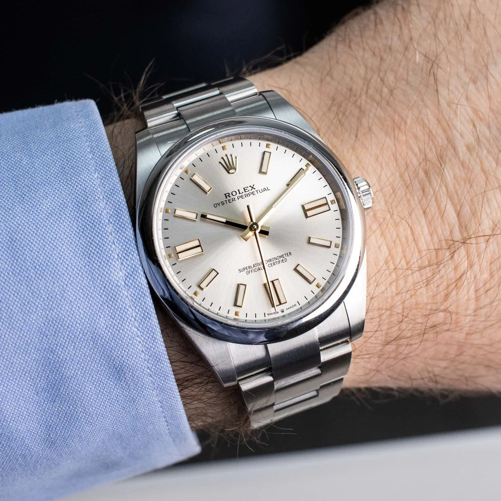Rolex Oyster Perpetual 41 Silver Sunray Dial Watch-RX-Oyster-02