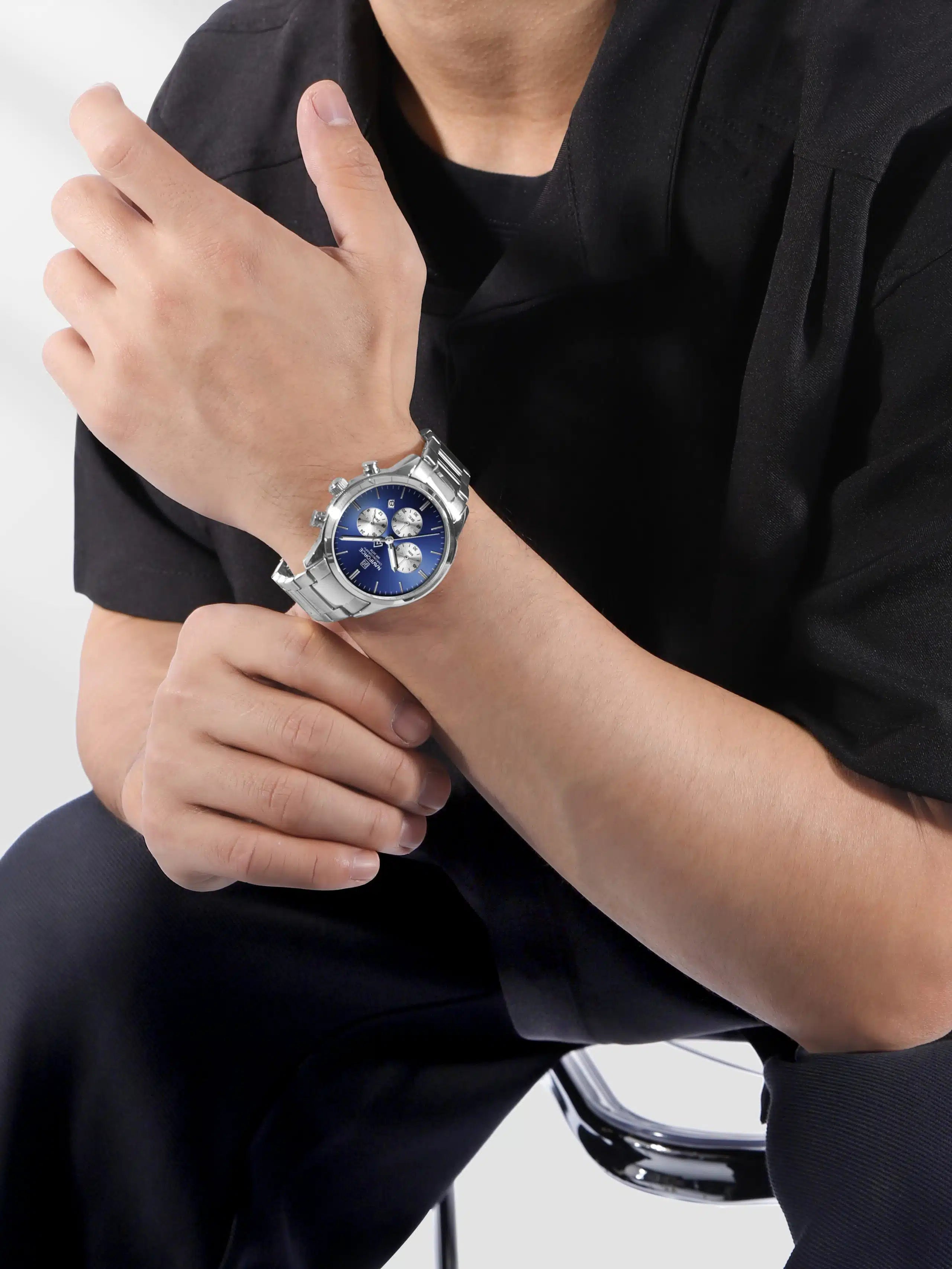 Naviforce Men’s Watch NF8076-S-BE-S– Black Dial