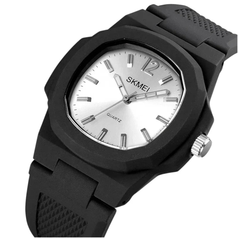 SKMEI Men’s Watch 1717 – Luxury Hexagon Design Quartz Watch with Silicone Strap (50M Waterproof)