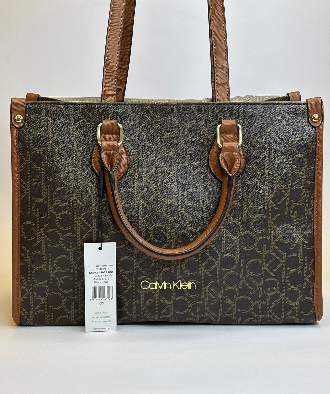 CK Brown Monogram Leather Bag For Women #11
