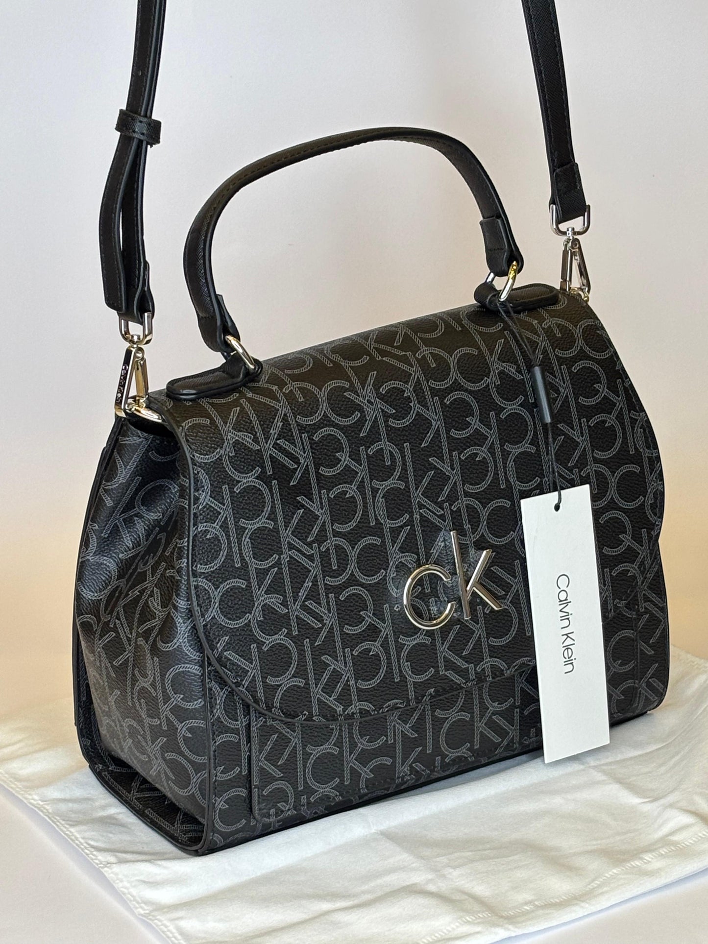 CK Black Monogram Leather Bag For Women 64#