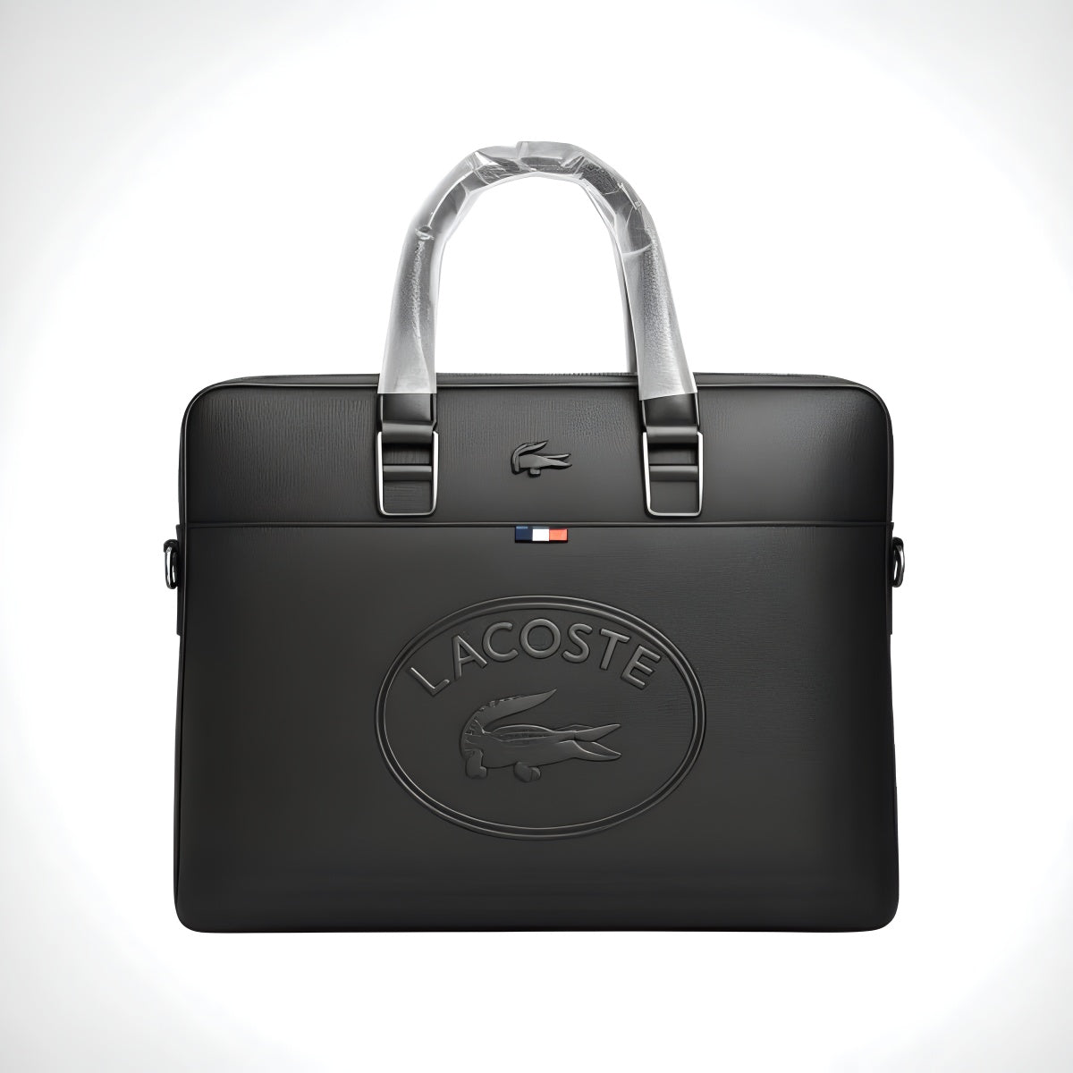 Lacoste Embossed Crocodile Black Bag For Men #4
