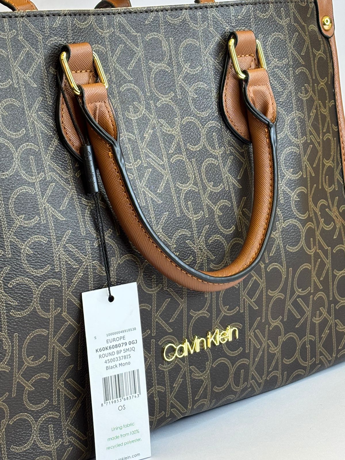 CK Brown Monogram Leather Bag For Women #11