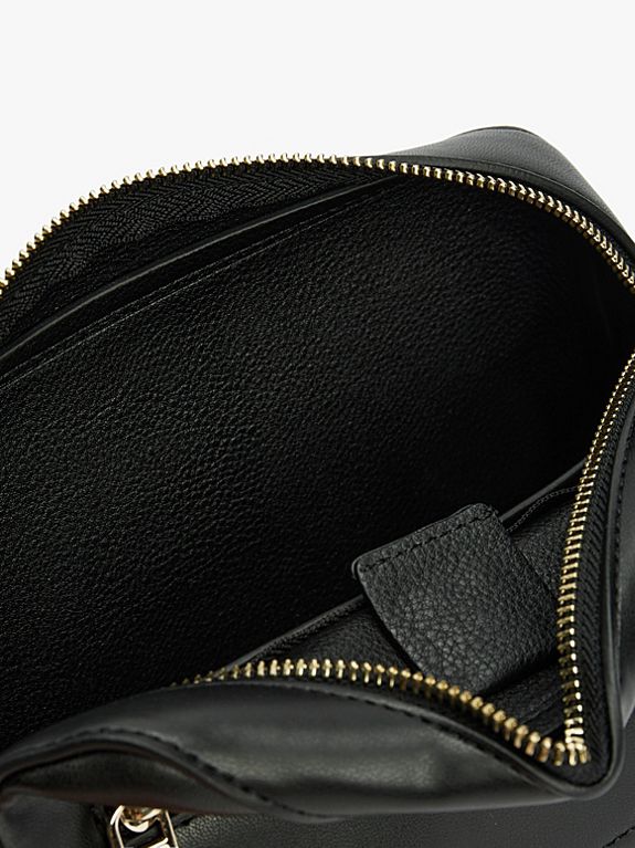 TH Black Leather Crossbody Bag
