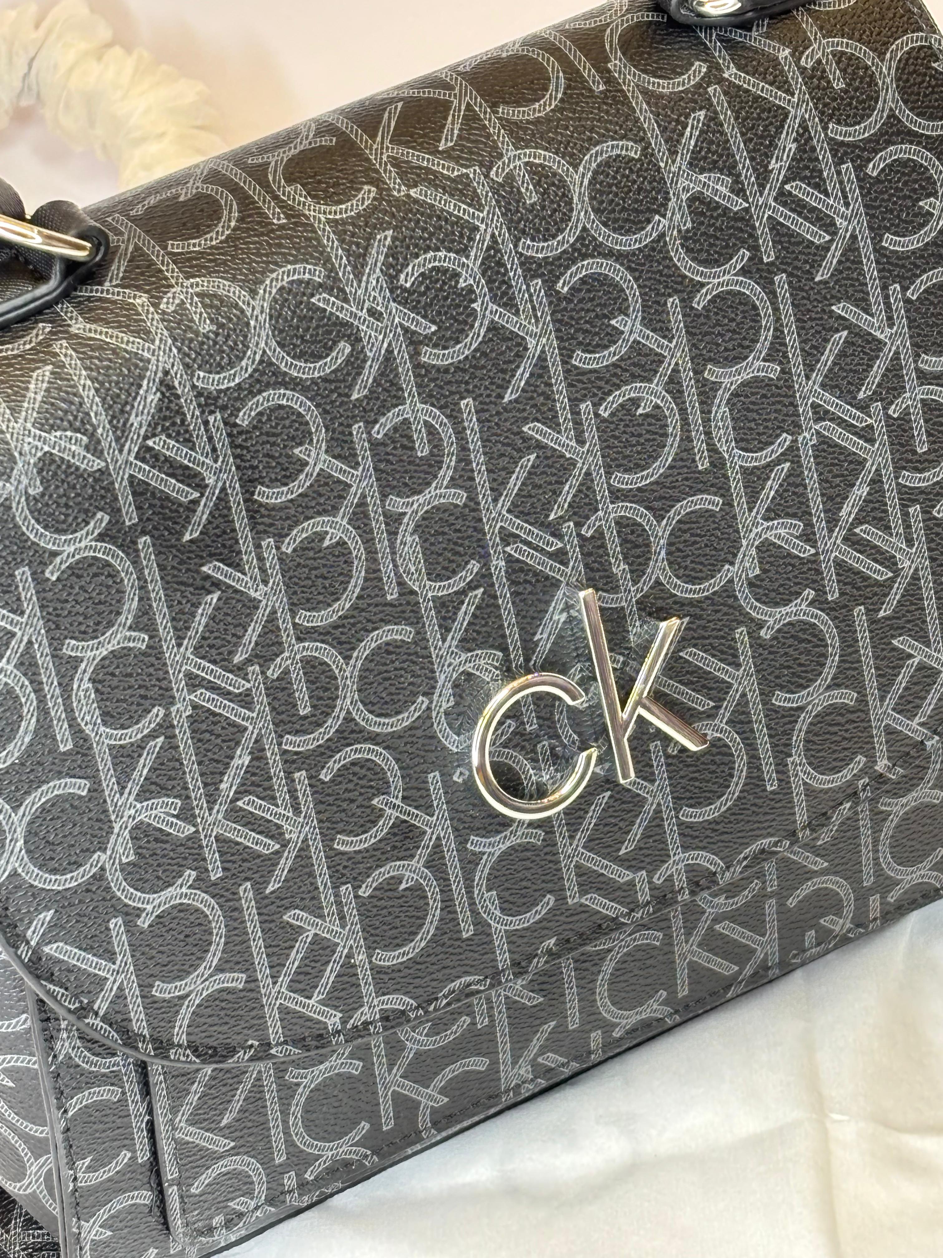 CK Black Monogram Leather Bag For Women #9