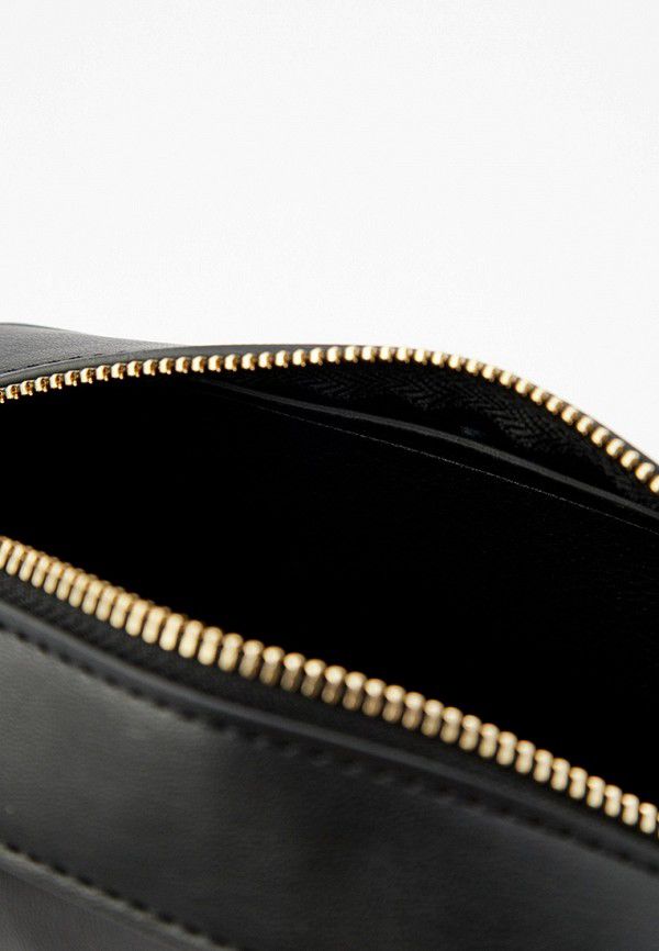 TH Black Leather Crossbody Bag
