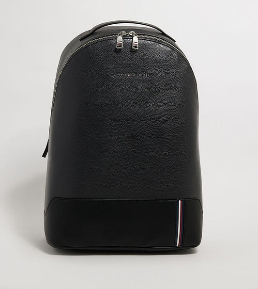 Tommy Hilfiger Black Leather Backpack For Men 47#