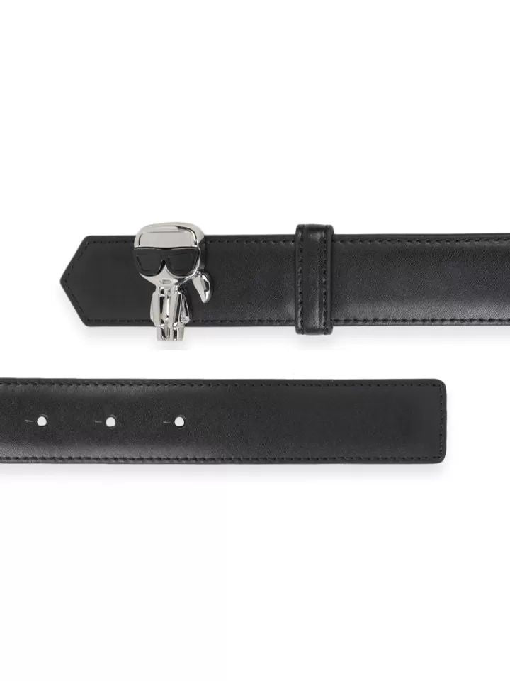 KL Black Leather Karlito Figure Belt For Women 27#