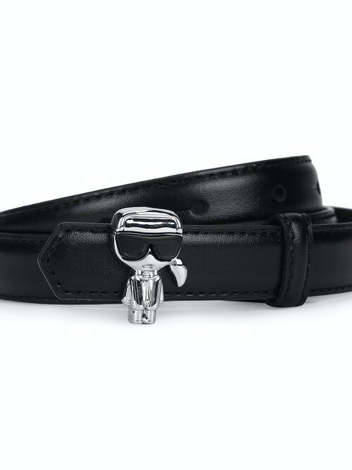 KL Black Leather Karlito Figure Belt For Women 27#
