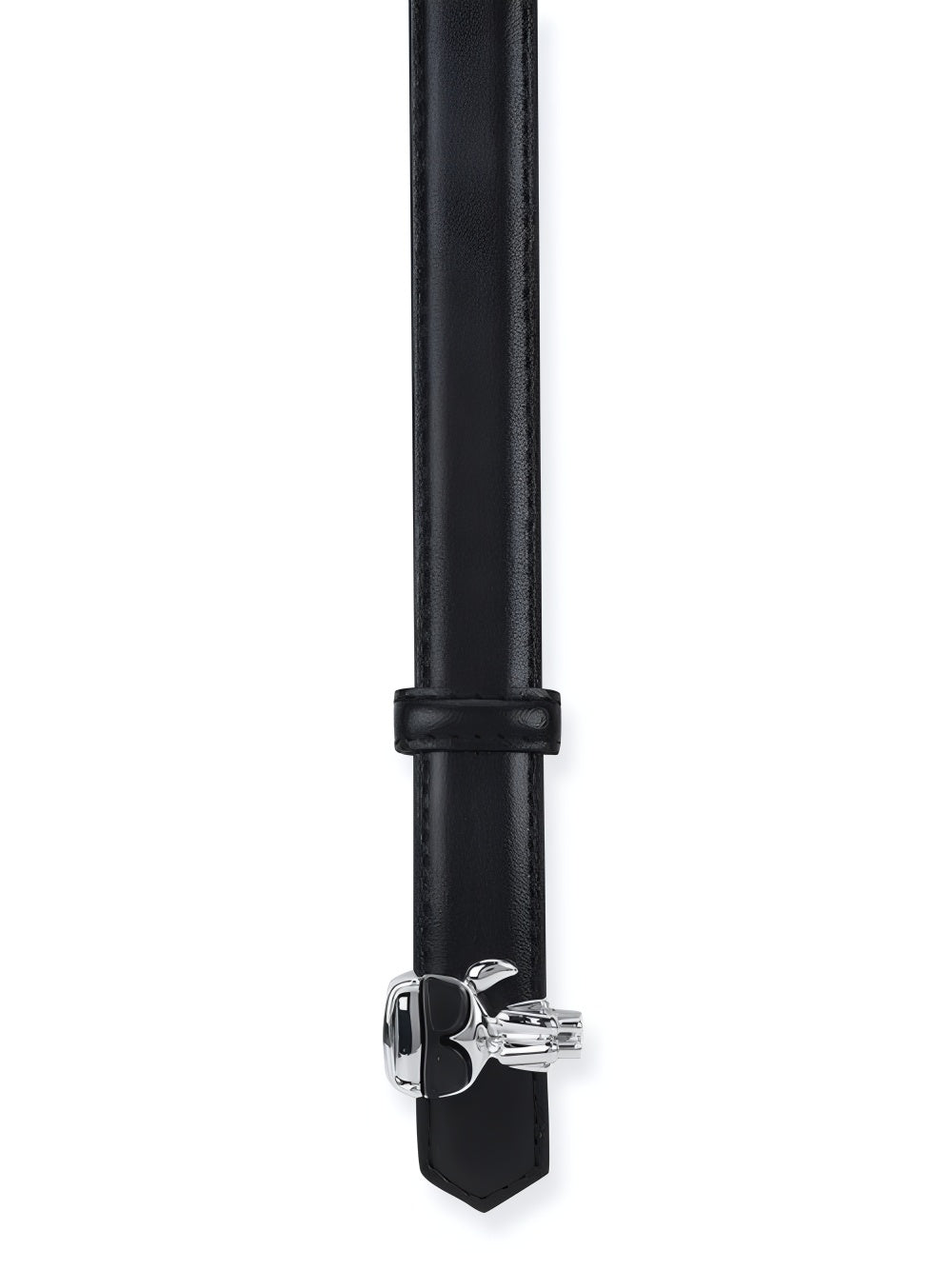 KL Black Leather Karlito Figure Belt For Women 27#