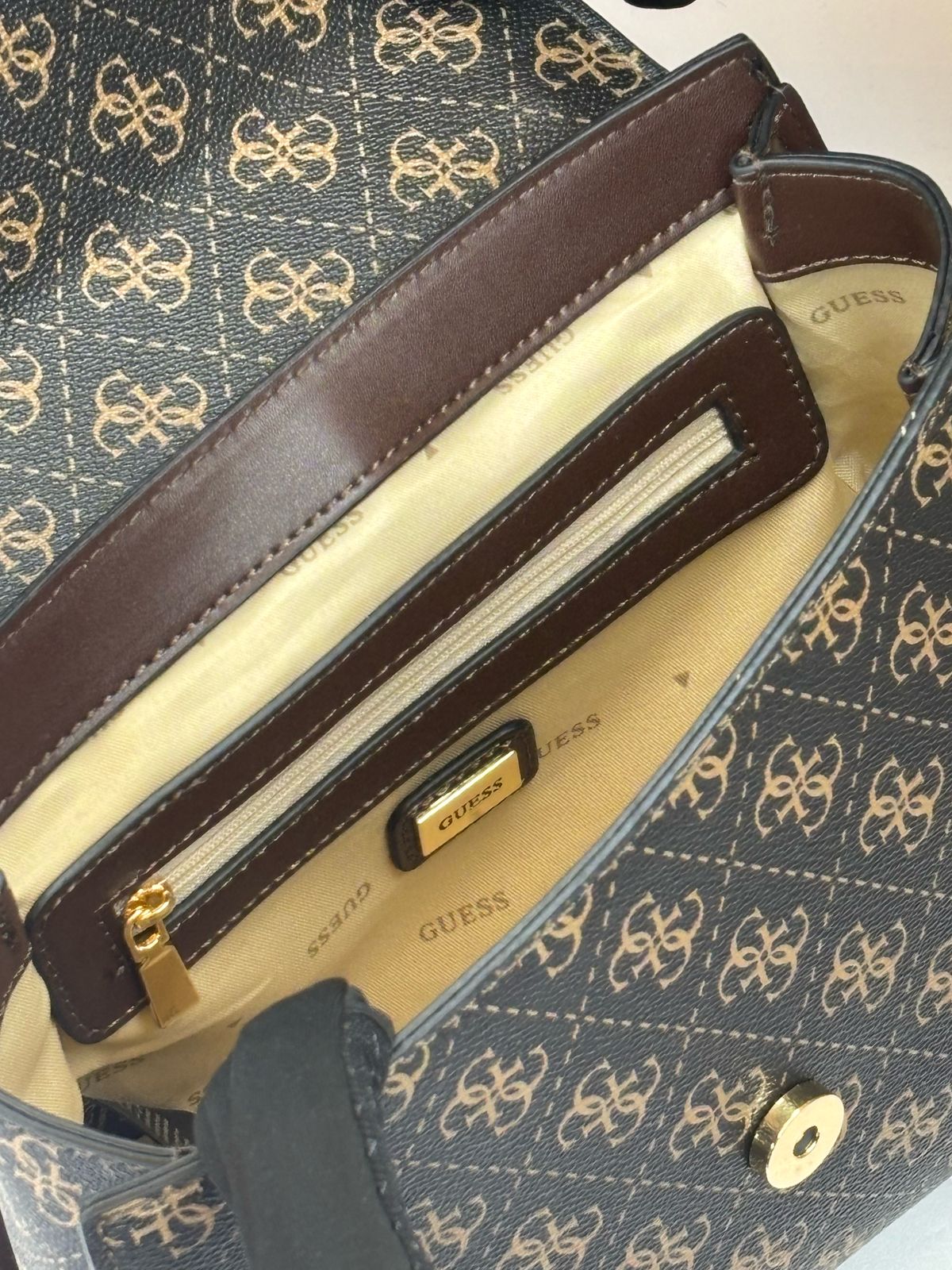 GU Monogram Flap Satchel Bag For Women #124