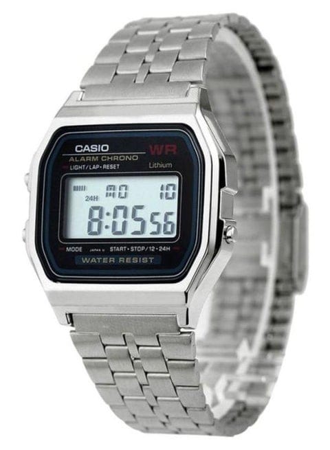 Casio Men’s Digital Watch A159WA-N1DF – Stainless Steel Silver Strap, Square Vintage Design, Quartz Movement