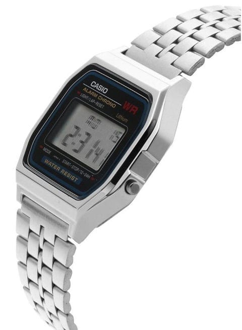 Casio Men’s Digital Watch A159WA-N1DF – Stainless Steel Silver Strap, Square Vintage Design, Quartz Movement