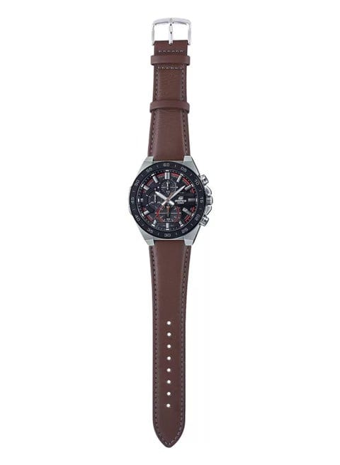 Casio Edifice Men’s Watch EFR-564BL – Black Dial Chronograph with Brown Leather Strap