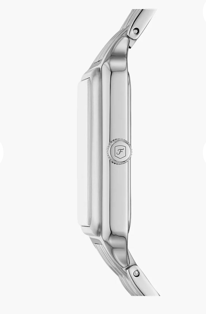 Women’s Analog Rectangular Stainless Steel Watch ES5221 – 23mm Silver by Fossil
